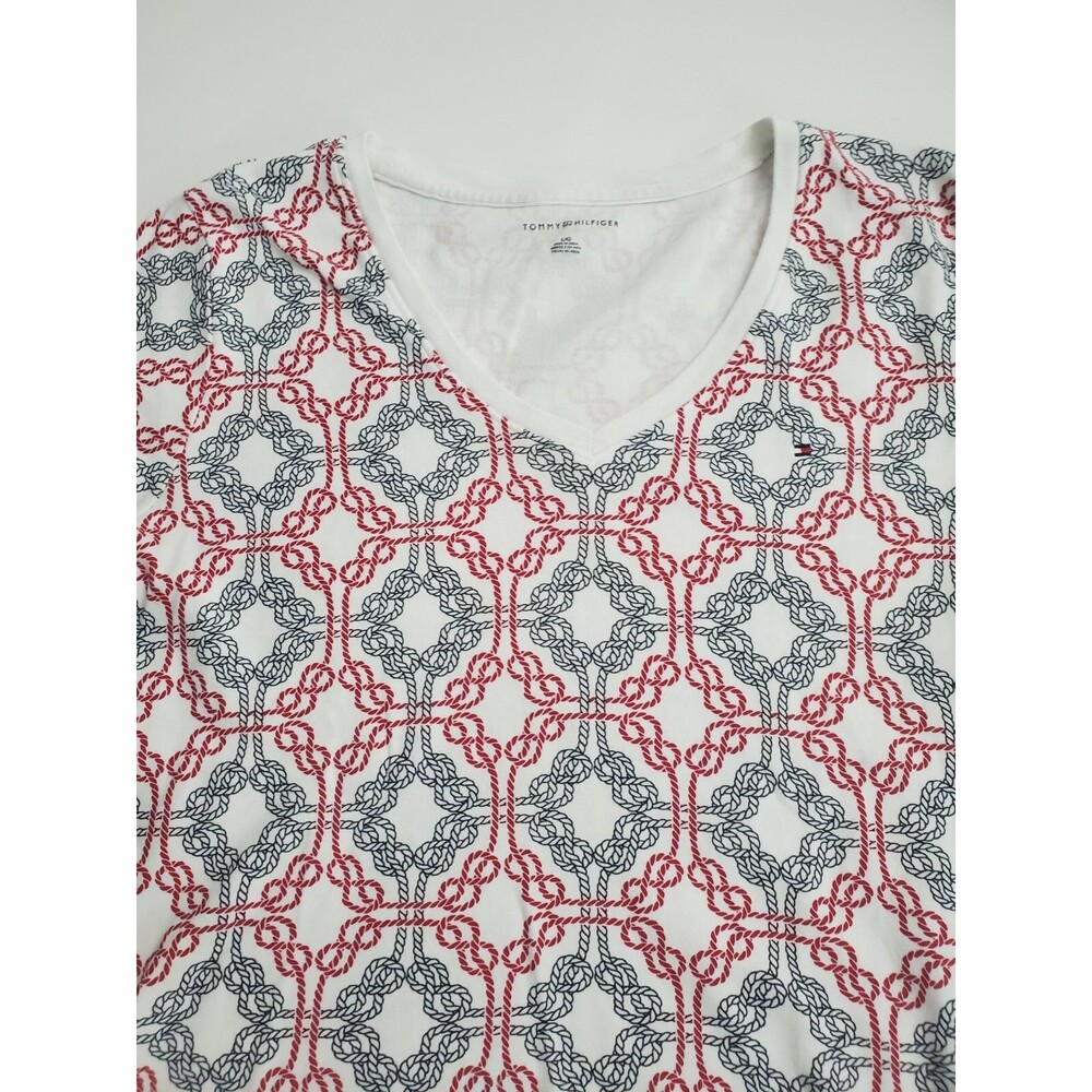 Tommy Hilfiger Women's Short Sleeve V-Neck‎ Casual Blouse Shirt, Large